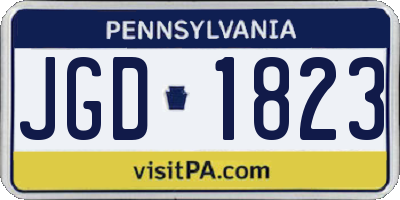 PA license plate JGD1823