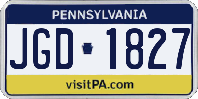 PA license plate JGD1827