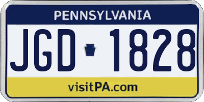 PA license plate JGD1828