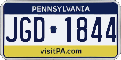 PA license plate JGD1844