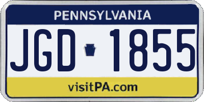 PA license plate JGD1855