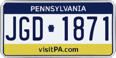 PA license plate JGD1871