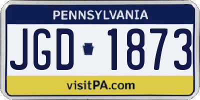 PA license plate JGD1873