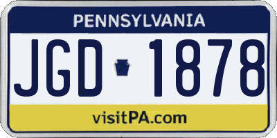 PA license plate JGD1878