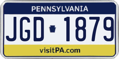 PA license plate JGD1879