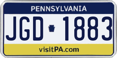 PA license plate JGD1883