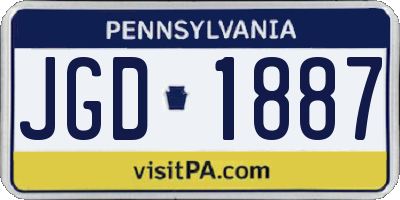 PA license plate JGD1887