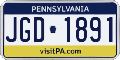 PA license plate JGD1891