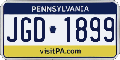 PA license plate JGD1899