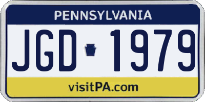 PA license plate JGD1979
