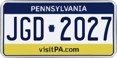 PA license plate JGD2027