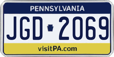 PA license plate JGD2069