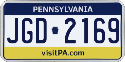PA license plate JGD2169