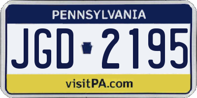PA license plate JGD2195