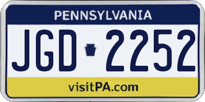 PA license plate JGD2252