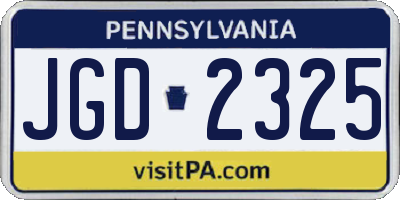 PA license plate JGD2325