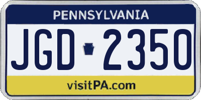PA license plate JGD2350