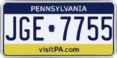 PA license plate JGE7755