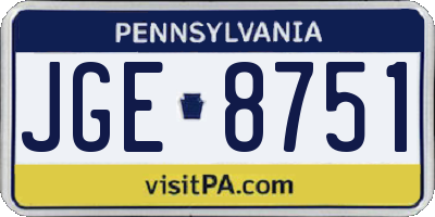 PA license plate JGE8751
