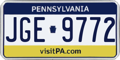 PA license plate JGE9772