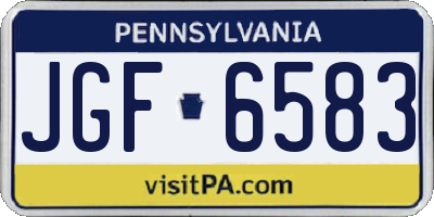 PA license plate JGF6583