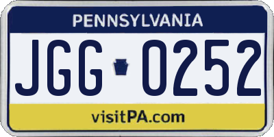 PA license plate JGG0252