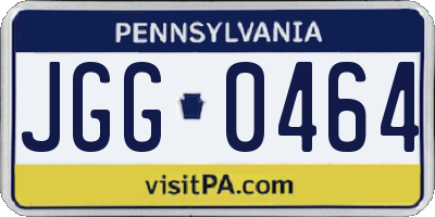 PA license plate JGG0464
