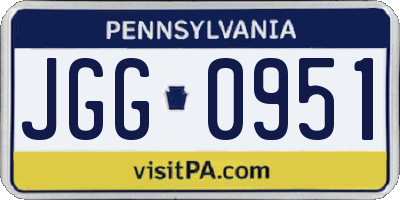 PA license plate JGG0951