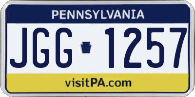 PA license plate JGG1257