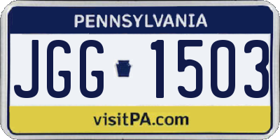 PA license plate JGG1503