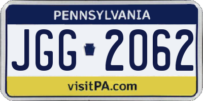 PA license plate JGG2062