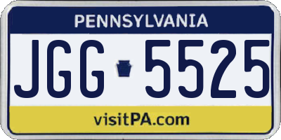 PA license plate JGG5525