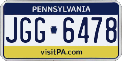PA license plate JGG6478