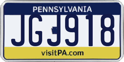 PA license plate JGJ918
