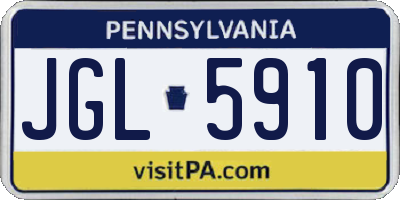 PA license plate JGL5910