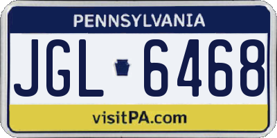 PA license plate JGL6468