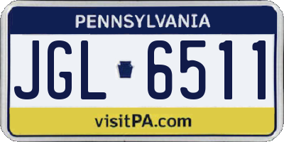 PA license plate JGL6511
