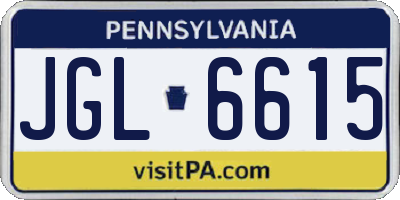 PA license plate JGL6615