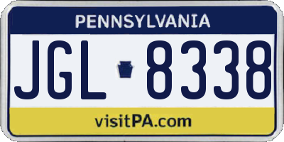 PA license plate JGL8338