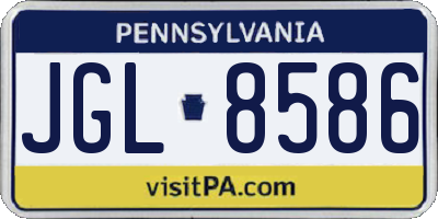 PA license plate JGL8586
