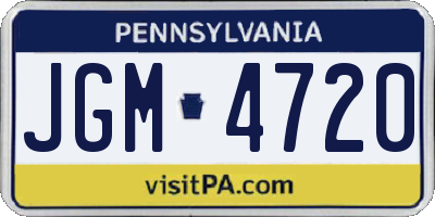 PA license plate JGM4720