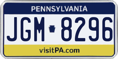 PA license plate JGM8296