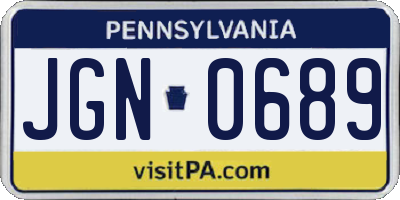 PA license plate JGN0689