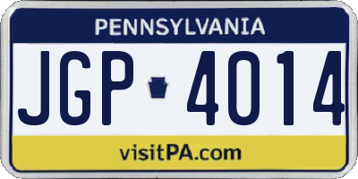 PA license plate JGP4014