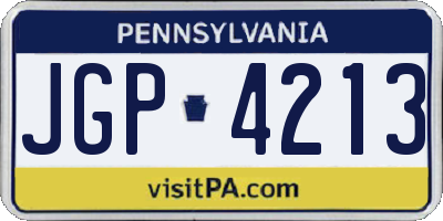 PA license plate JGP4213