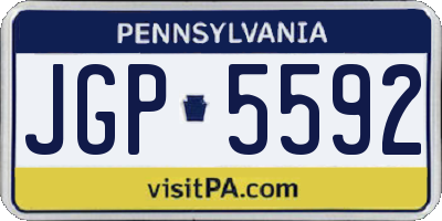 PA license plate JGP5592