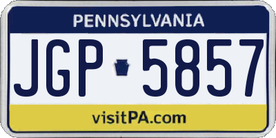 PA license plate JGP5857