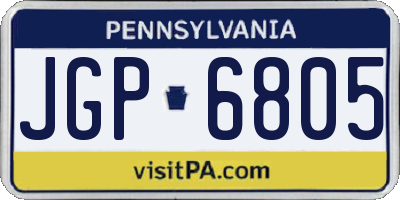 PA license plate JGP6805