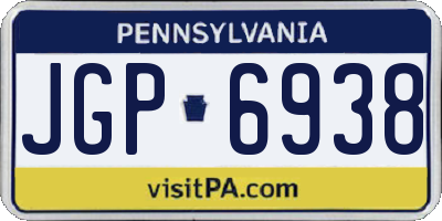 PA license plate JGP6938