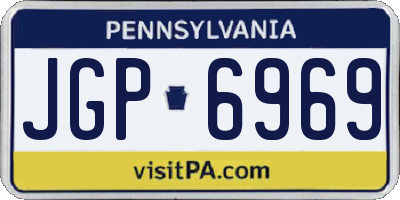 PA license plate JGP6969